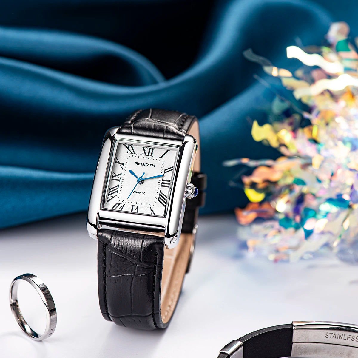 Carter Air leather band silver